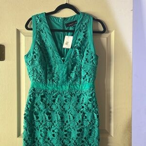 Adelyn Rae Teal Lace Midi Dress
